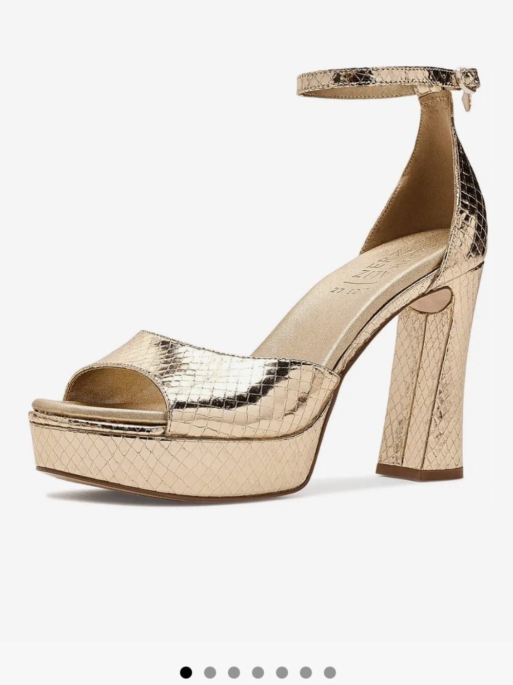 NWT Naturalizer Delphie Champage Gold Platform Heels 6